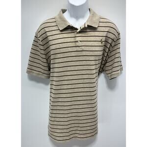 POLO RALPH LAUREN Classic Fit Stripe Polo Shirt Brown/Beige XXL